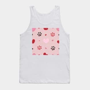 Plaid pattern baby pink with Valentine's Day concept Tank Top